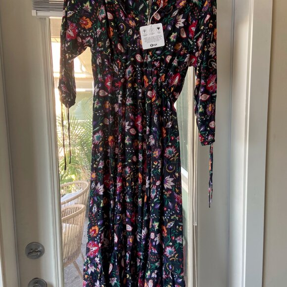 Tamga Sustainable Dress Milos Midi Sustainable (black floral boho) - NWT - Picture 5 of 7